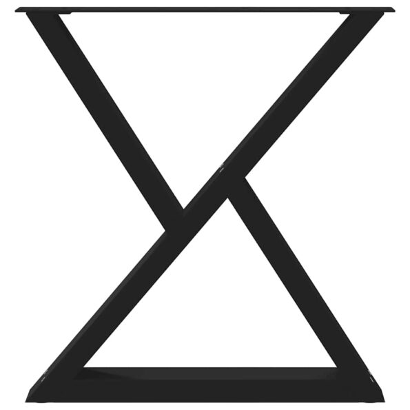 vidaXL Nohy jedálenského stola 2 ks Čierna 80x(72-73,3) cm oceľ – Obrázok 5
