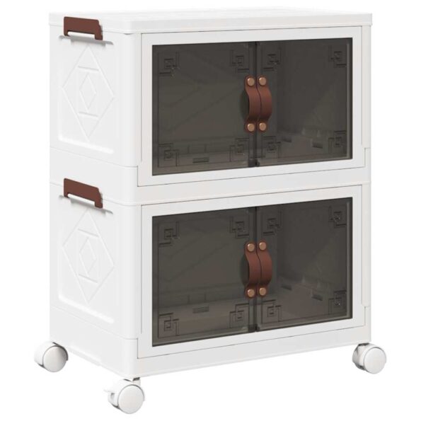 vidaXL stohovateľný úložný box kolesami 2vrstvový 28L 48,5x29,5x59,5cm – Obrázok 2