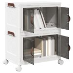 vidaXL stohovateľný úložný box kolesami 2vrstvový 28L 48,5x29,5x59,5cm