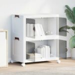 vidaXL stohovateľný úložný box s kolesami 2-poschodový 75L 64x40x76 cm – Obrázok 3