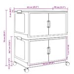 vidaXL stohovateľný úložný box s kolesami 2-poschodový 75L 64x40x76 cm – Obrázok 12