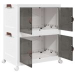 vidaXL stohovateľný úložný box s kolesami 2-poschodový 75L 64x40x76 cm – Obrázok 5