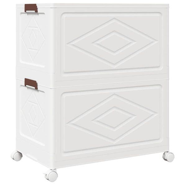 vidaXL stohovateľný úložný box s kolesami 2-poschodový 75L 64x40x76 cm – Obrázok 7