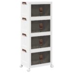 vidaXL stohovateľný úložný box kolesami 4vrstvový 28L 48x29,5x112,5 cm – Obrázok 2