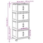 vidaXL stohovateľný úložný box kolesami 4vrstvový 28L 48x29,5x112,5 cm – Obrázok 12