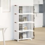 vidaXL stohovateľný úložný box kolesami 4poschodový 75L 64x40x141,5 cm – Obrázok 3