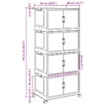 vidaXL stohovateľný úložný box kolesami 4poschodový 75L 64x40x141,5 cm – Obrázok 12