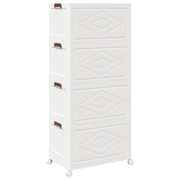 vidaXL stohovateľný úložný box kolesami 4poschodový 75L 64x40x141,5 cm – Obrázok 7