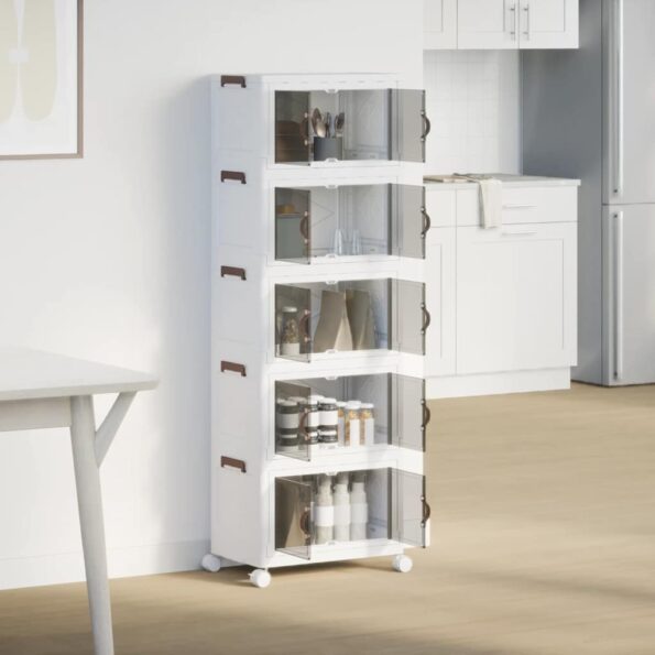 vidaXL stohovateľný úložný box kolesami 5vrstvový 28L 48,5x29,5x139 cm – Obrázok 3