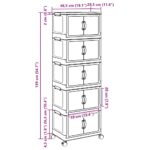 vidaXL stohovateľný úložný box kolesami 5vrstvový 28L 48,5x29,5x139 cm – Obrázok 12