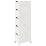 vidaXL stohovateľný úložný box kolesami 5vrstvový 28L 48,5x29,5x139 cm – Obrázok 7