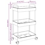 VidaXL úložný vozík 3-poschodový priehľadný 37x28x68 cm akryl – Obrázok 9