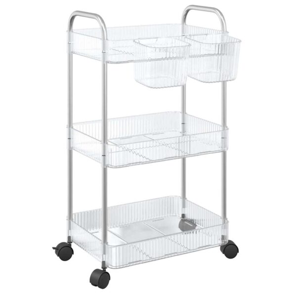 VXL8721102959264_a_en_hd_1.jpg VidaXL úložný vozík 3-poschodový priehľadný 37x28x68 cm akryl – Obrázok 2
