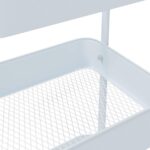 vidaXL úložný vozík 3-poschodový biely 42x41,5x77 cm Oceľ – Obrázok 9