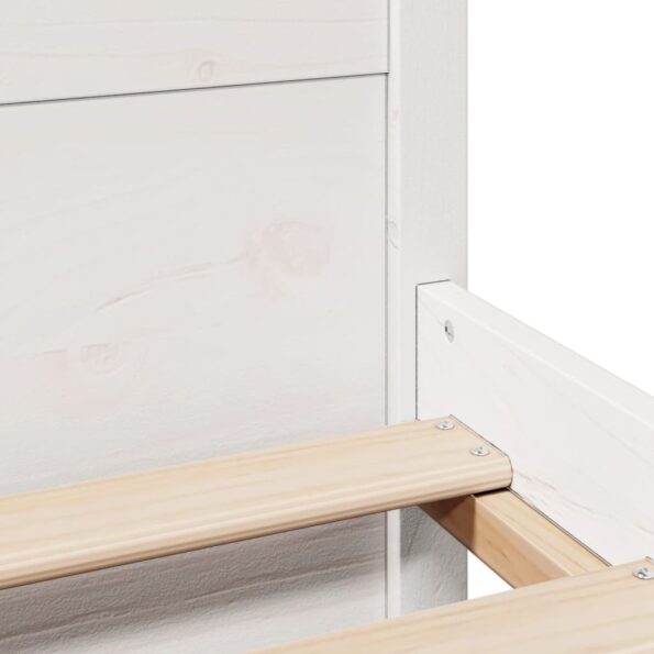 vidaXL Posteľný rám s čelom bez matraca biely 140x200 cm – Obrázok 10