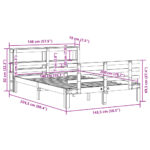 vidaXL Posteľný rám s čelom bez matraca biely 140x200 cm – Obrázok 11