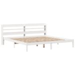 vidaXL Posteľ bez matraca biela 200x200 cm masívna borovica – Obrázok 3