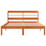 vidaXL Posteľný rám s čelom voskový hnedý 140x190 cm borovicový masív – Obrázok 6