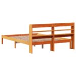 vidaXL Posteľný rám s čelom voskový hnedý 140x190 cm borovicový masív – Obrázok 8