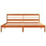 vidaXL Posteľný rám s čelom voskovo hnedý 200x200 cm borovicový masív – Obrázok 4