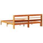 vidaXL Posteľný rám s čelom voskovo hnedý 200x200 cm borovicový masív – Obrázok 8