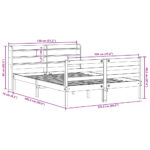 vidaXL Posteľný rám s čelom 120x200 cm borovicový masív – Obrázok 12