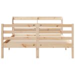vidaXL Posteľný rám s čelom 135x190 cm borovicový masív – Obrázok 4
