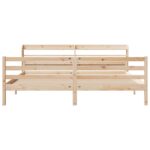 vidaXL Posteľný rám s čelom 200x200 cm masívna borovica – Obrázok 4