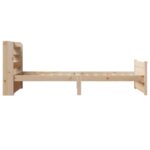 vidaXL Posteľný rám s čelom biely 75x190 cm borovicový masív – Obrázok 7