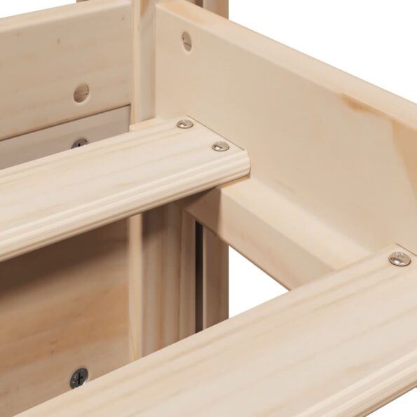 vidaXL Posteľný rám s čelom biely 75x190 cm borovicový masív – Obrázok 9