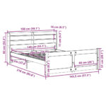 vidaXL Posteľný rám s čelom bez matraca biely 140x200 cm – Obrázok 12