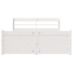 vidaXL Posteľný rám s čelom bez matraca biely 140x200 cm – Obrázok 6