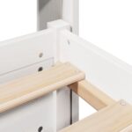 vidaXL Posteľný rám s čelom biely 150x200cm borovicový masív – Obrázok 9