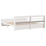 vidaXL Posteľný rám s čelom bez matraca biely 180x200 cm – Obrázok 8
