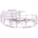 vidaXL Posteľný rám s čelom 120x200 cm borovicový masív – Obrázok 12