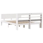 vidaXL Posteľný rám s čelom biely 120x200 cm borovicový masív – Obrázok 6