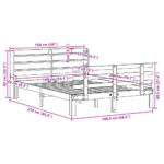 vidaXL Posteľný rám s čelom bez matraca biely 140x200 cm – Obrázok 11