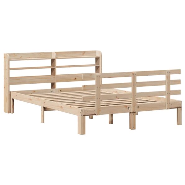 vidaXL Posteľný rám s čelom 150x200 cm borovicový masív – Obrázok 3