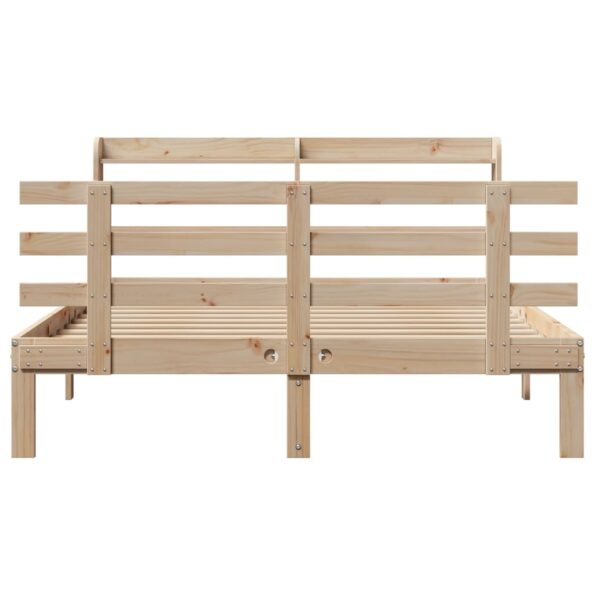 vidaXL Posteľný rám s čelom 150x200 cm borovicový masív – Obrázok 4