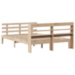 vidaXL Posteľný rám s čelom 150x200 cm borovicový masív – Obrázok 8