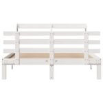 vidaXL Posteľný rám s čelom biely 150x200cm borovicový masív – Obrázok 4
