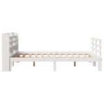 vidaXL Posteľný rám s čelom biely 150x200cm borovicový masív – Obrázok 7