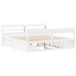 vidaXL Posteľ bez matraca biela 200x200 cm masívna borovica – Obrázok 3