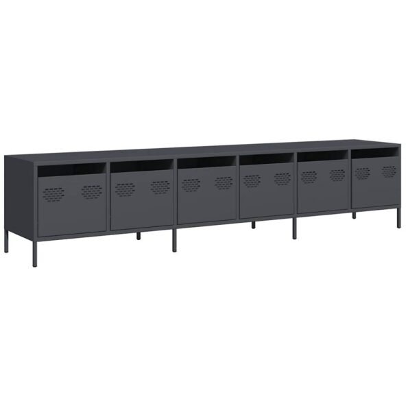 VXL8721158304438_a_en_hd_1.jpg vidaXL TV skrinka antracit 202x39x43,5 cm oceľ valcovaná za studena – Obrázok 2