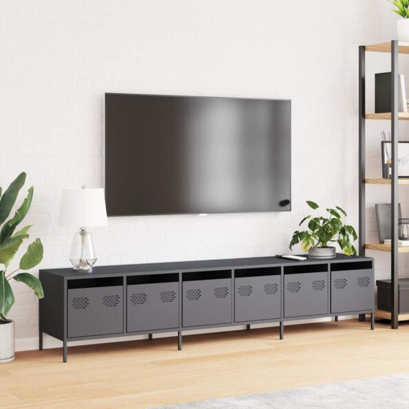 VXL8721158304438_g_en_hd_1.jpg vidaXL TV skrinka antracit 202x39x43,5 cm oceľ valcovaná za studena – Obrázok 3
