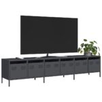 vidaXL TV skrinka antracit 202x39x43,5 cm oceľ valcovaná za studena