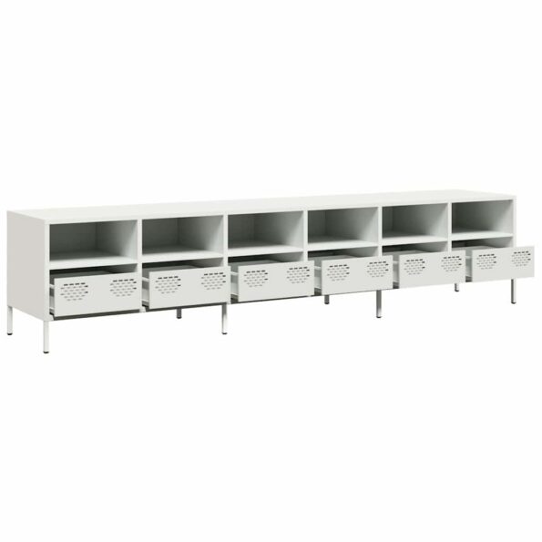 VXL8721158304520_g_en_hd_2.jpg vidaXL TV skrinka biela 202x39x43,5 cm oceľ valcovaná za studena – Obrázok 4