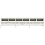 vidaXL TV skrinka biela 202x39x43,5 cm oceľ valcovaná za studena – Obrázok 5
