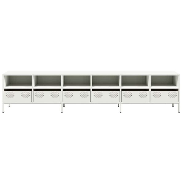 VXL8721158304520_g_en_hd_3.jpg vidaXL TV skrinka biela 202x39x43,5 cm oceľ valcovaná za studena – Obrázok 5