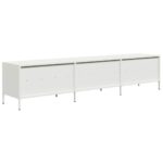 vidaXL TV skrinka biela 202x39x43,5 cm oceľ valcovaná za studena – Obrázok 7